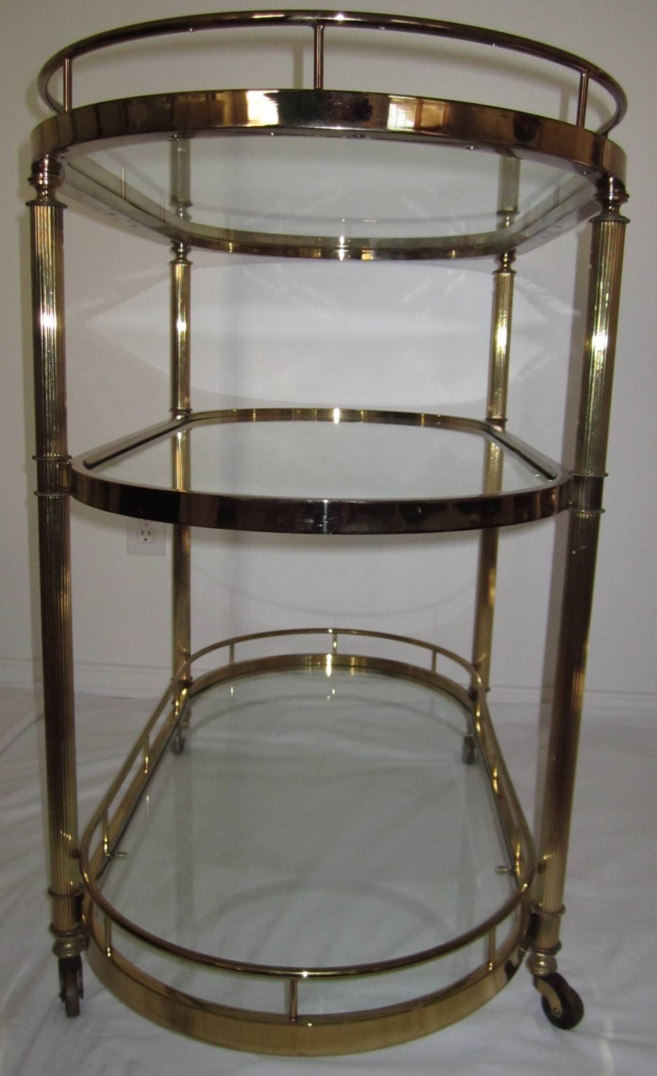 Vintage Brass Bar Cart Designed for the Design Institute of America In Good Condition In New York, NY