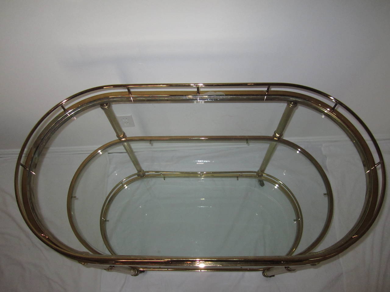 International Style Vintage Brass Bar Cart Designed for the Design Institute of America