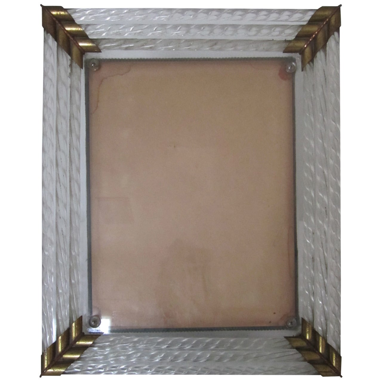 Italian Murano Glass and Brass Picture Frame after Venini