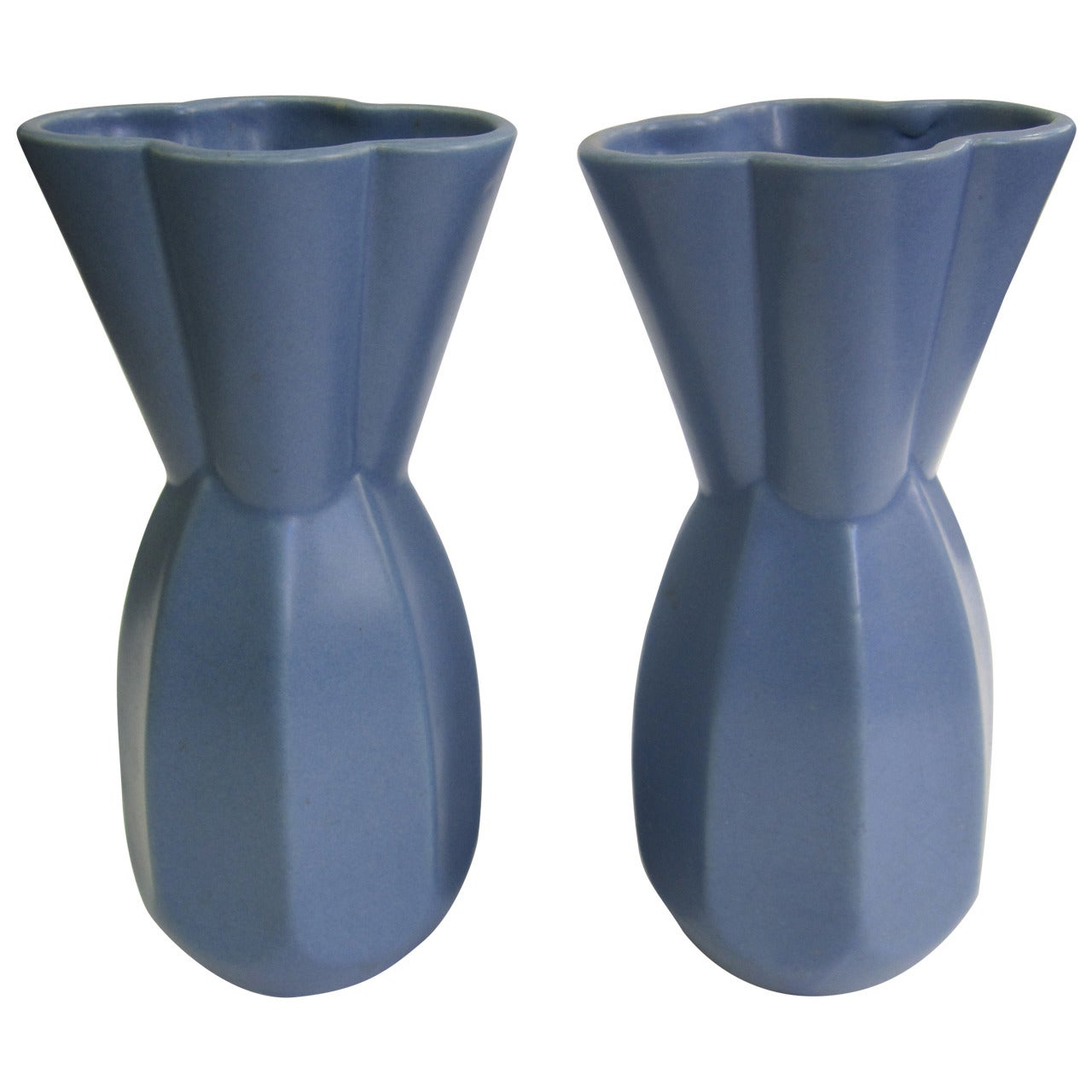Japanese Ceramic Blue Vases, Pair  For Sale 8