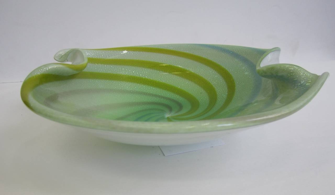 Murano Glass Midcentury Italian Murano Multicolored Art Glass Bowl