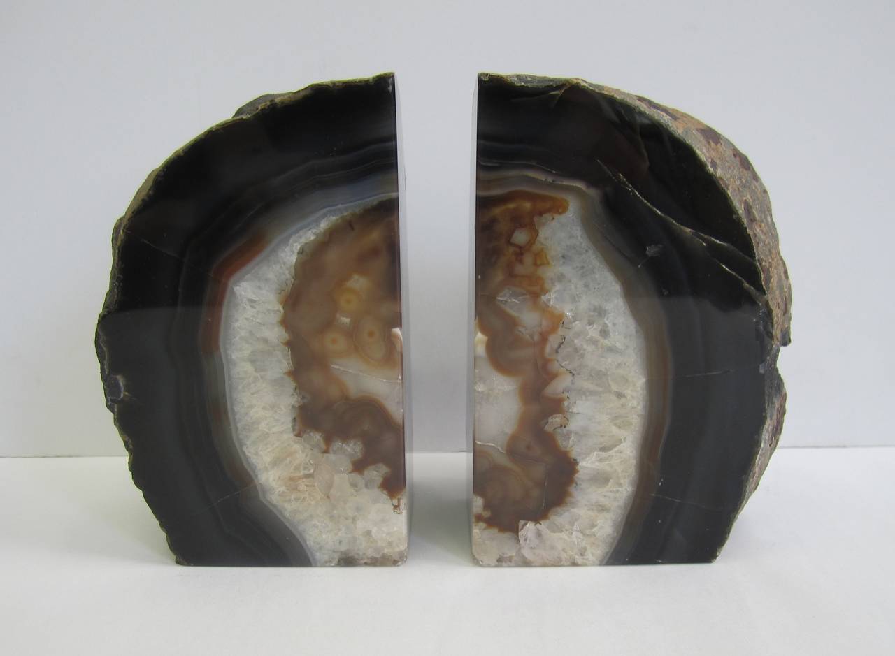 Pair of Crystal Geode Bookends 1