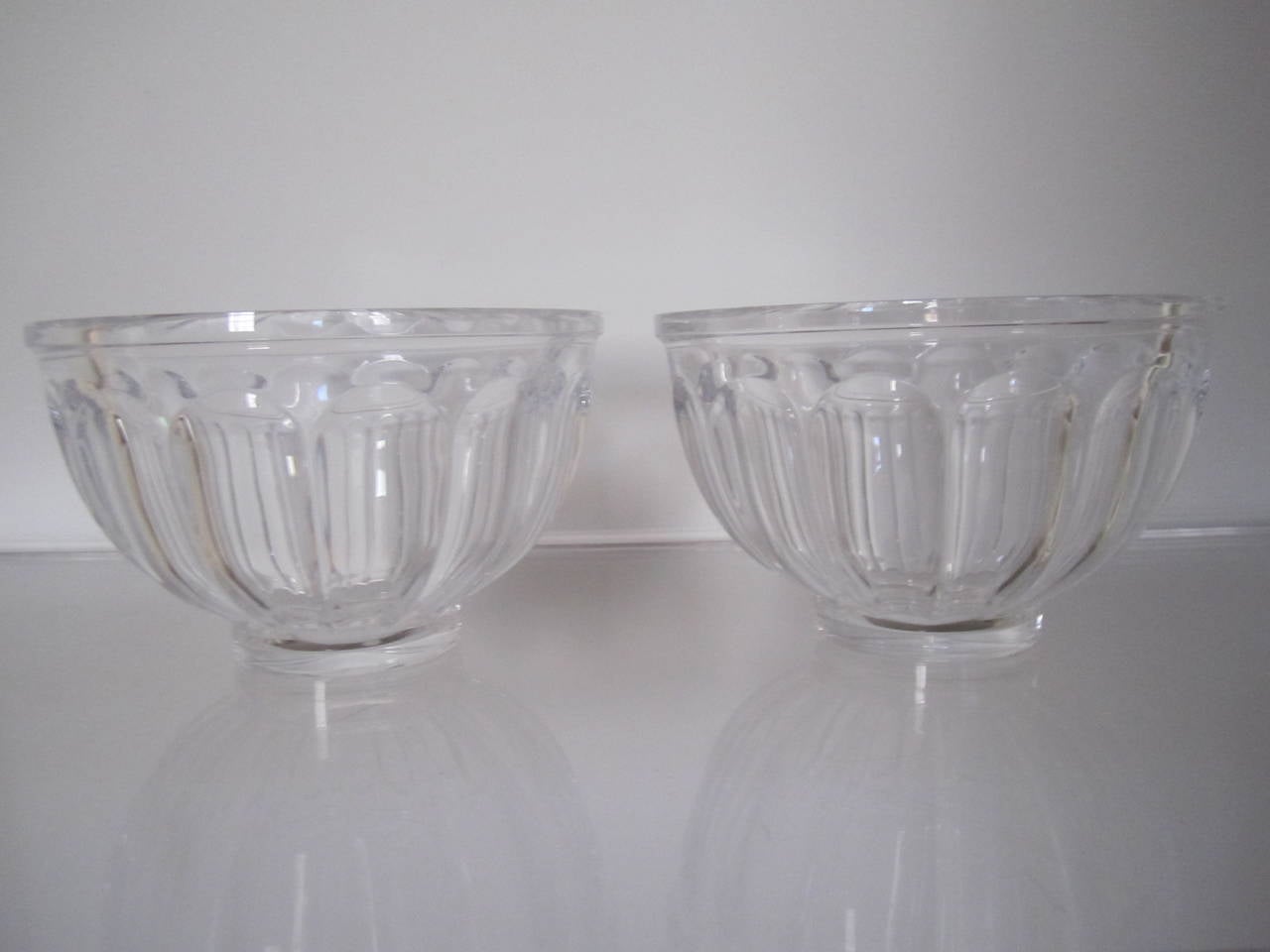 Pair of Vintage Scandinavian Signed Crystal Bowls by Orrefors, Sweden 4