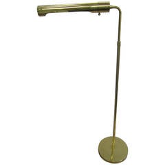 1970s Modern Adjustable Brass Floor Lamp after Koch and Lowy