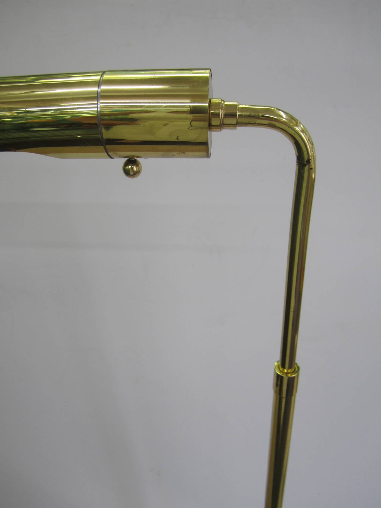1970s Modern Adjustable Brass Floor Lamp after Koch and Lowy 2