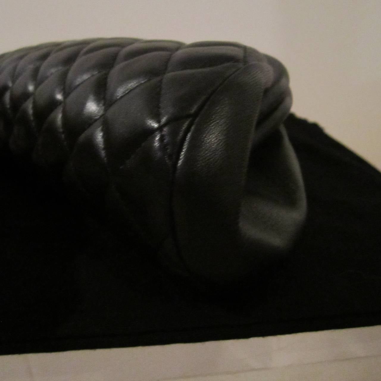Authentic Chanel Black Leather Classic Clutch Handbag 2