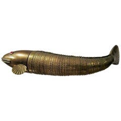 Vintage Japanese Articulating Brass Koi Fish Sculpture