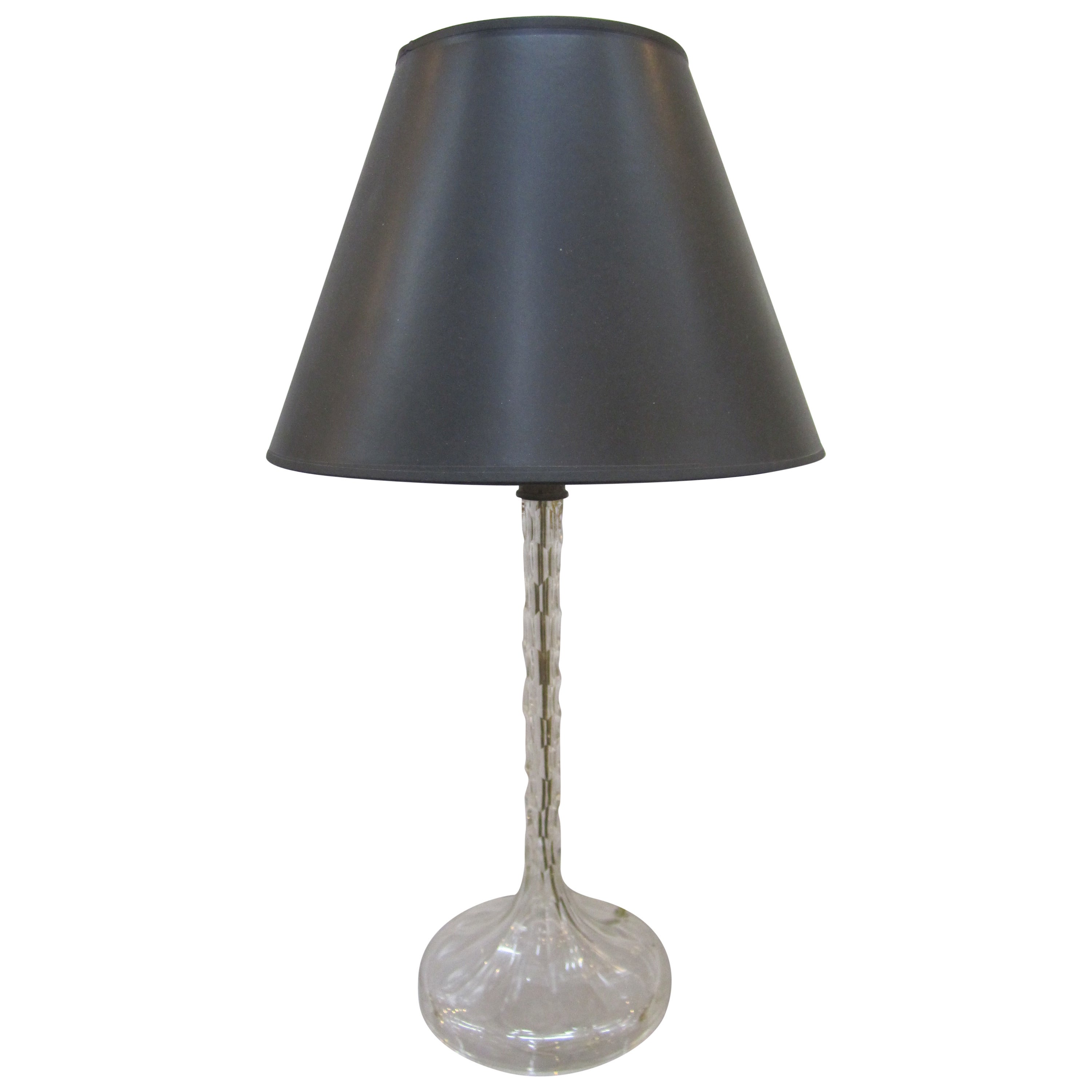 Clear Cut Crystal Desk or Table Lamp For Sale 7