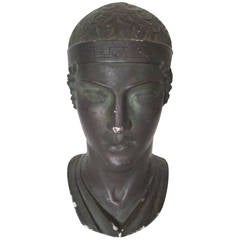 Mid-Century English Sculpture of a Greek or Roman God Bust, 1960s 6