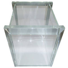 1970s Lucite Waste Basket in the Style of Charles Hollis Jones
