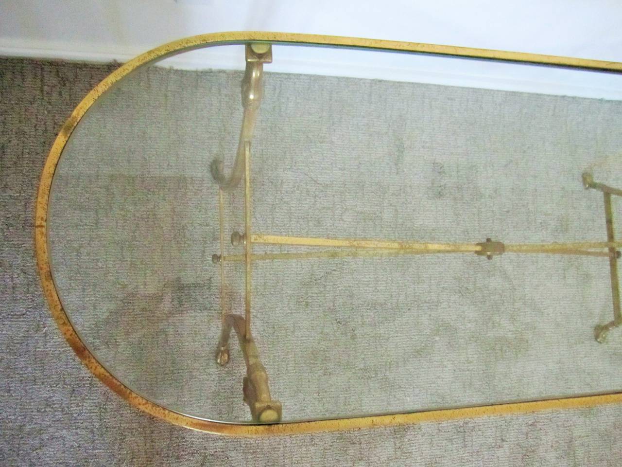 Mid-20th Century Italian Console Table in Brass and Glass