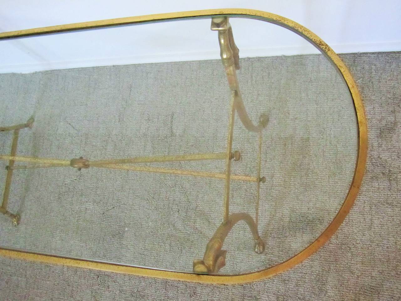 Italian Console Table in Brass and Glass 1