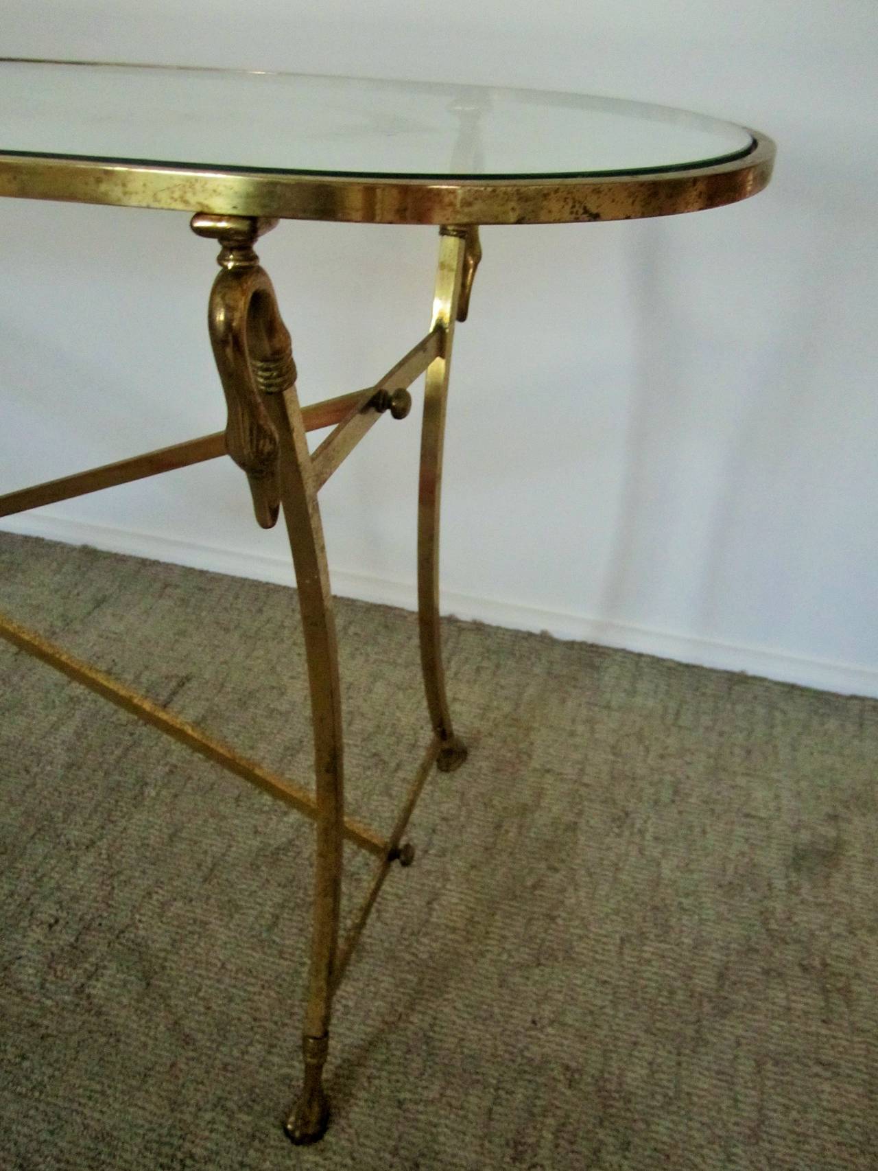 Italian Console Table in Brass and Glass 3