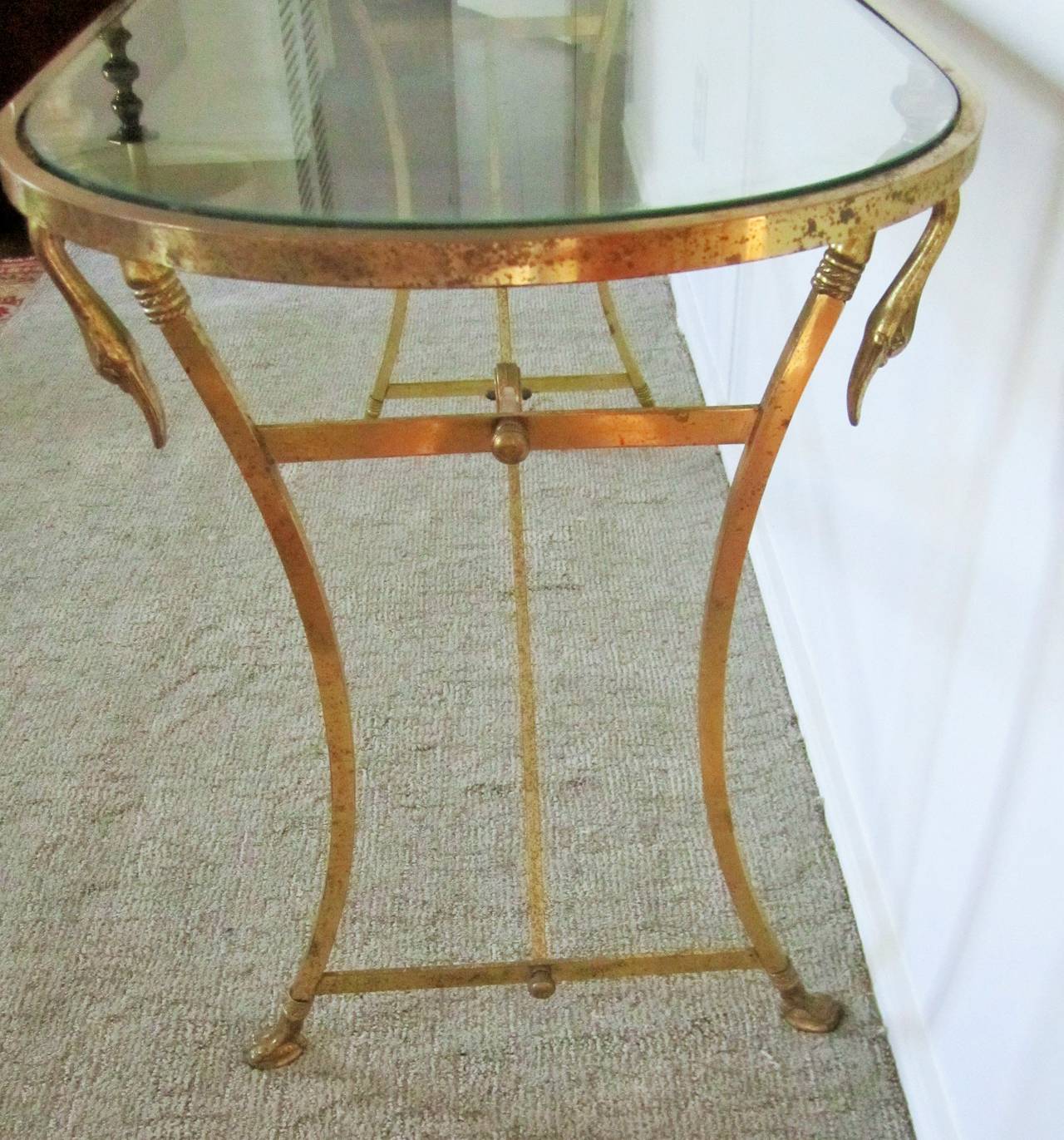 Italian Console Table in Brass and Glass 2