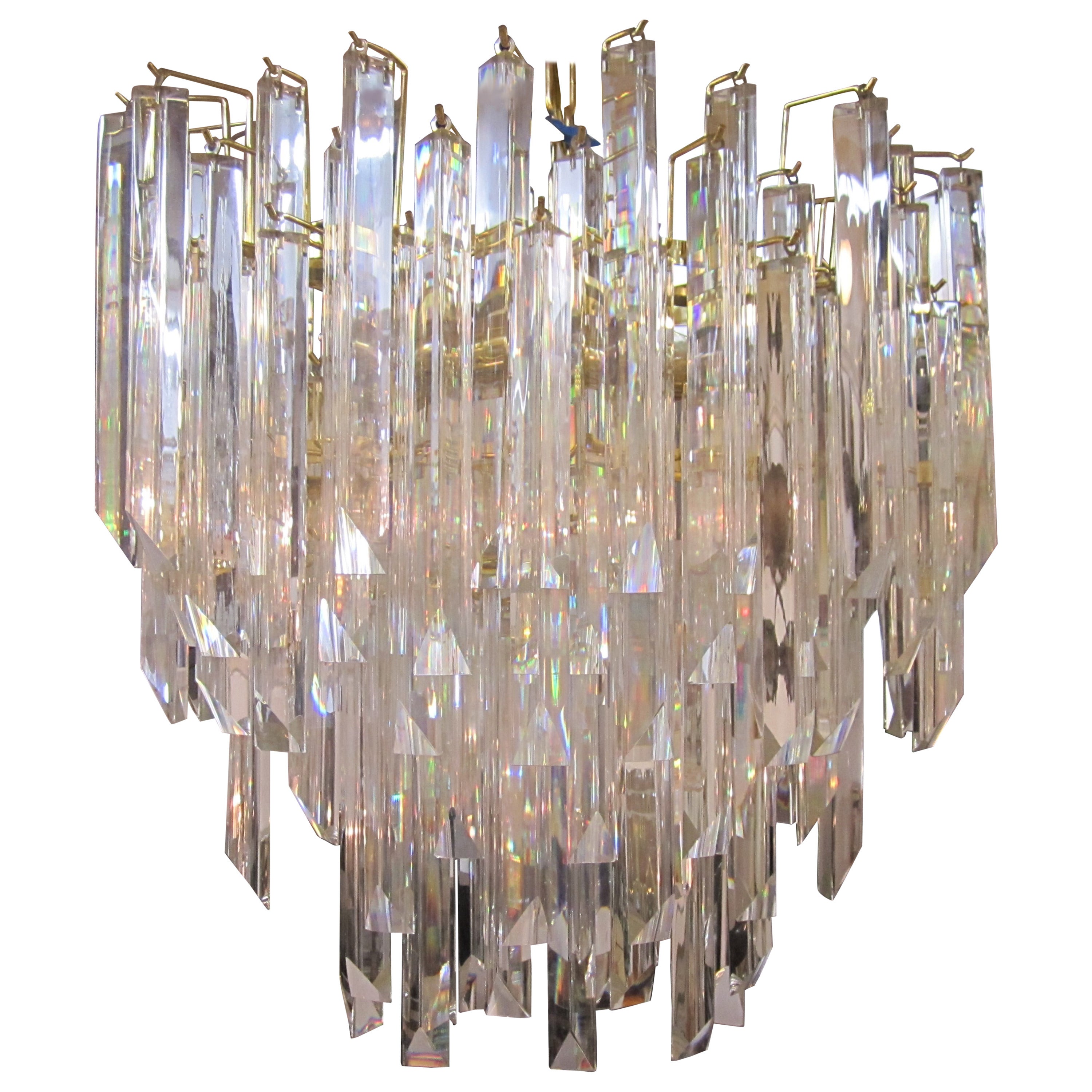 Crystal Chandelier in the Style of Venini For Sale