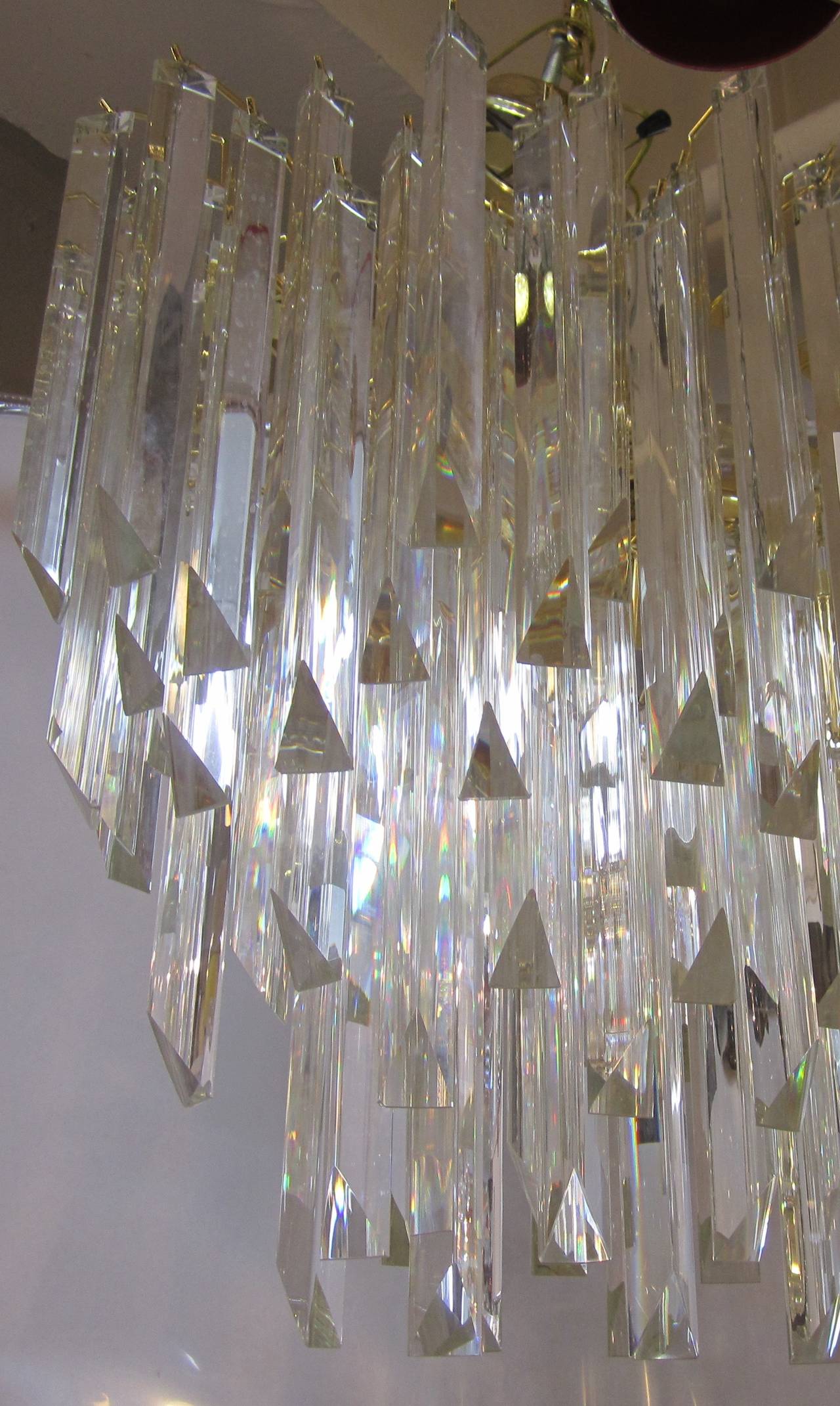 20th Century Crystal Chandelier in the Style of Venini For Sale