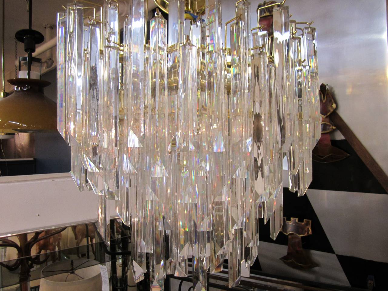 brass crystal chandelier