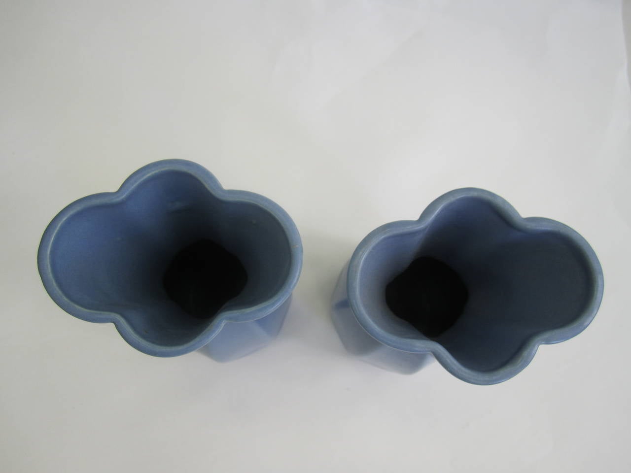 Japanese Ceramic Blue Vases, Pair  For Sale 5