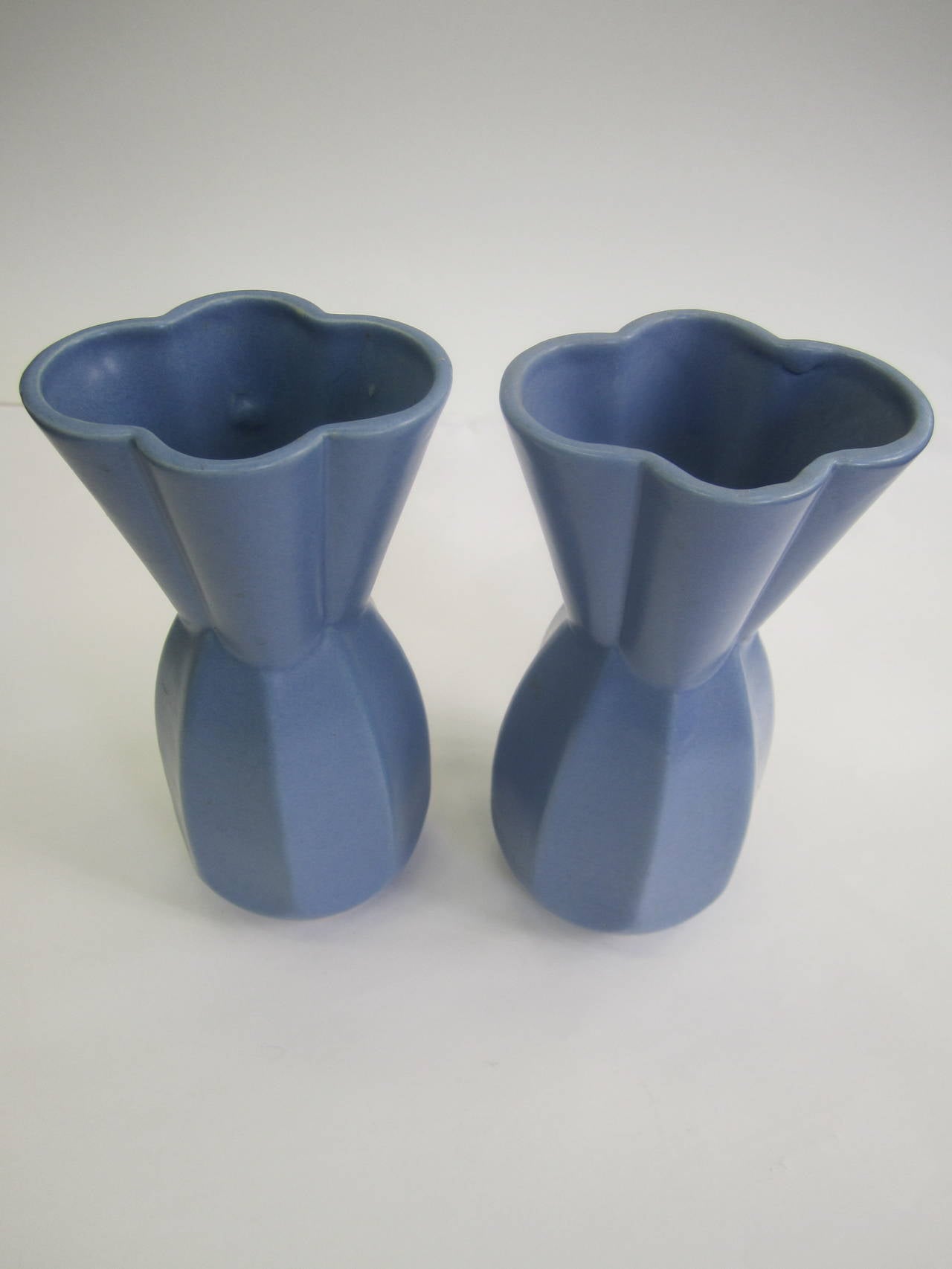 Japanese Ceramic Blue Vases, Pair  For Sale 3