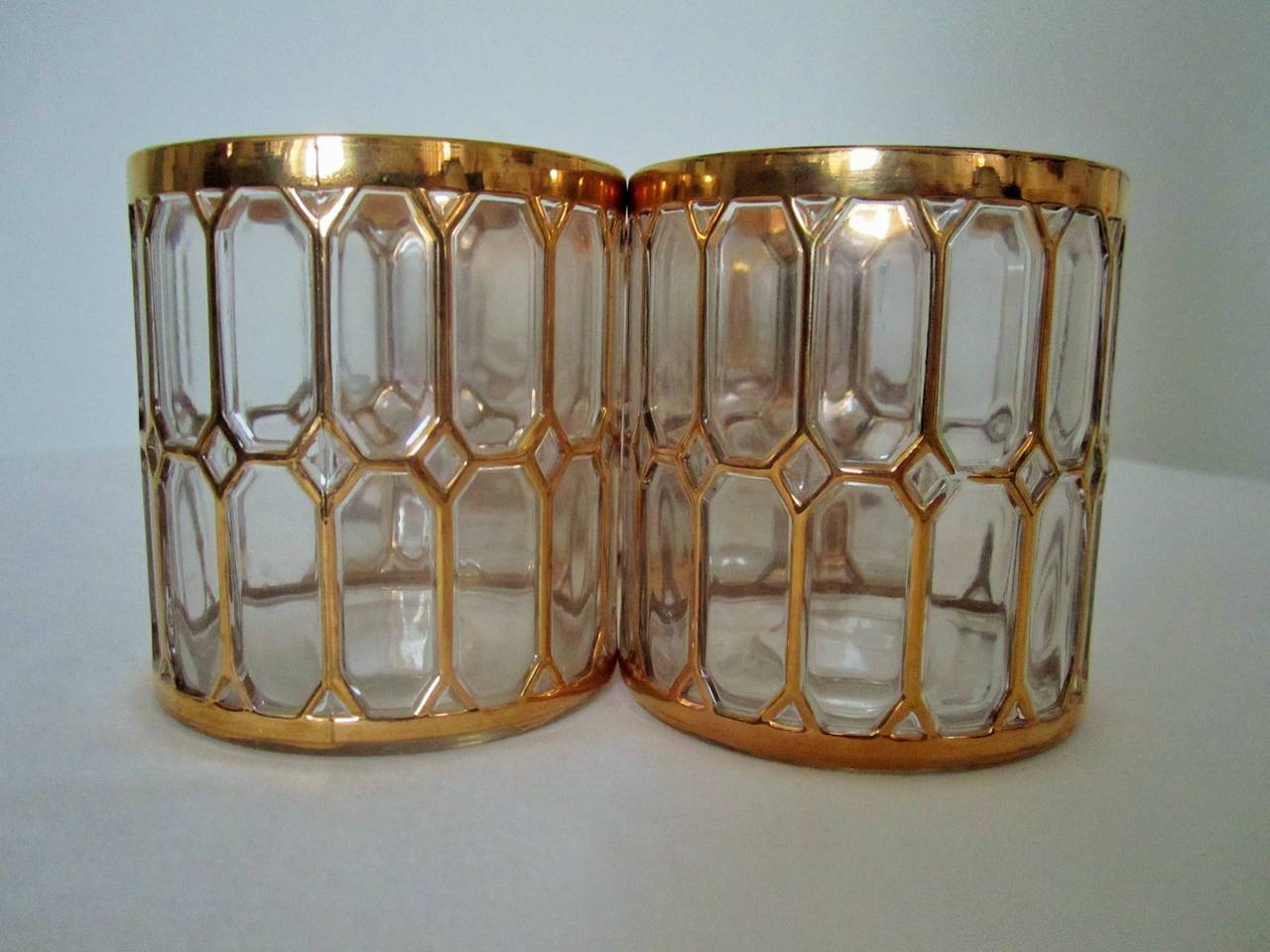 Vintage Barware Rocks Cocktail Glasses in 24Karat Gold by Imperial