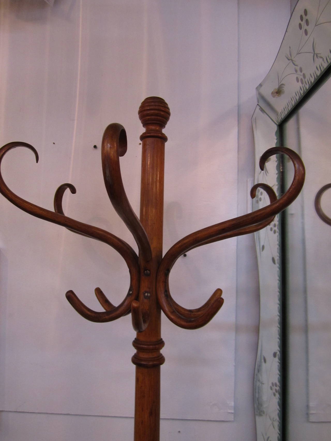 antique bentwood coat rack