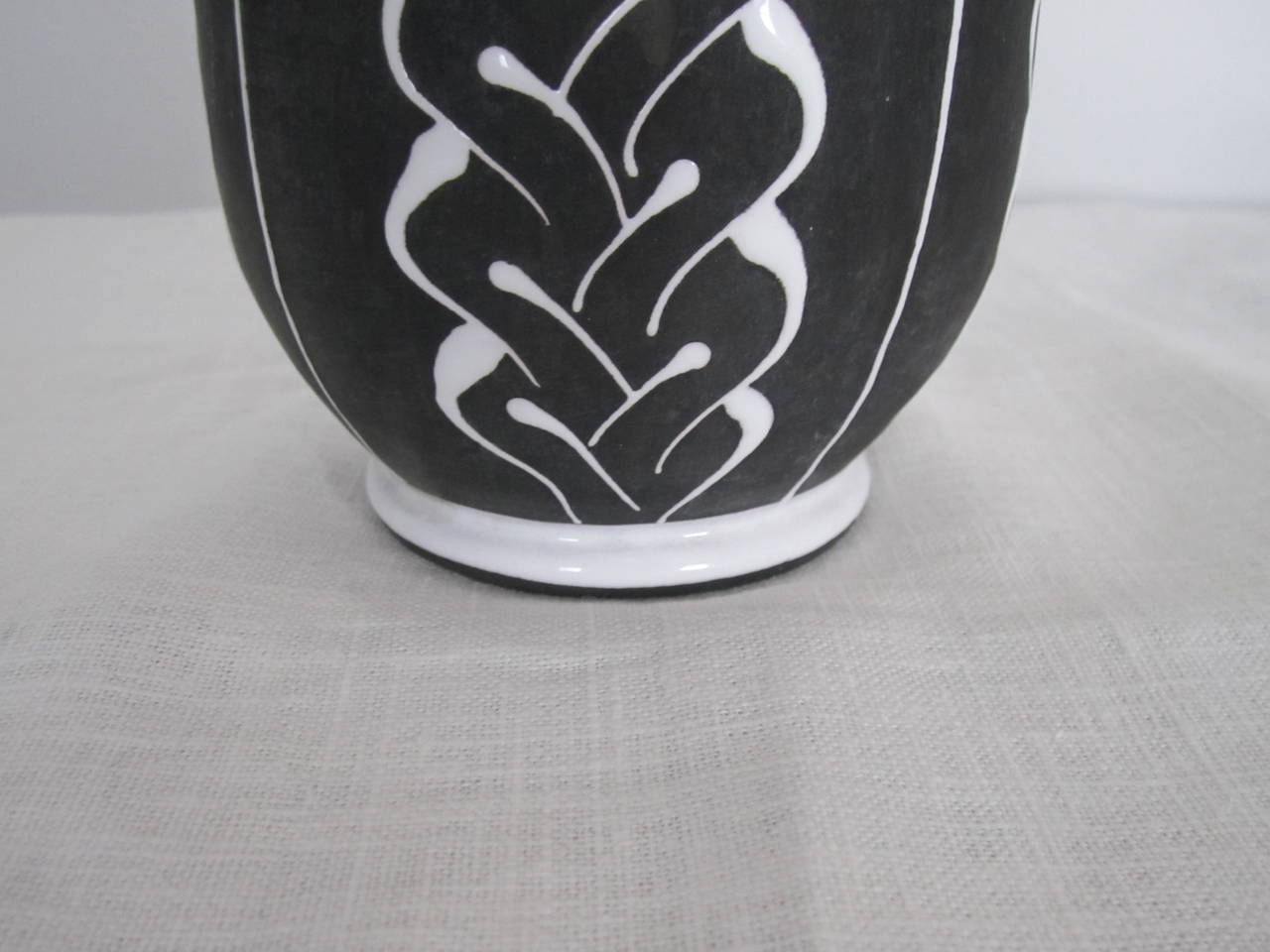Norwegian Scandinavian Modern Pottery Vase in Matte Dark Brown by Larholm