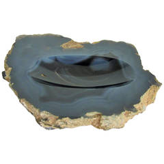 Polished Dark Blue Geode Desk Vessel or Bowl