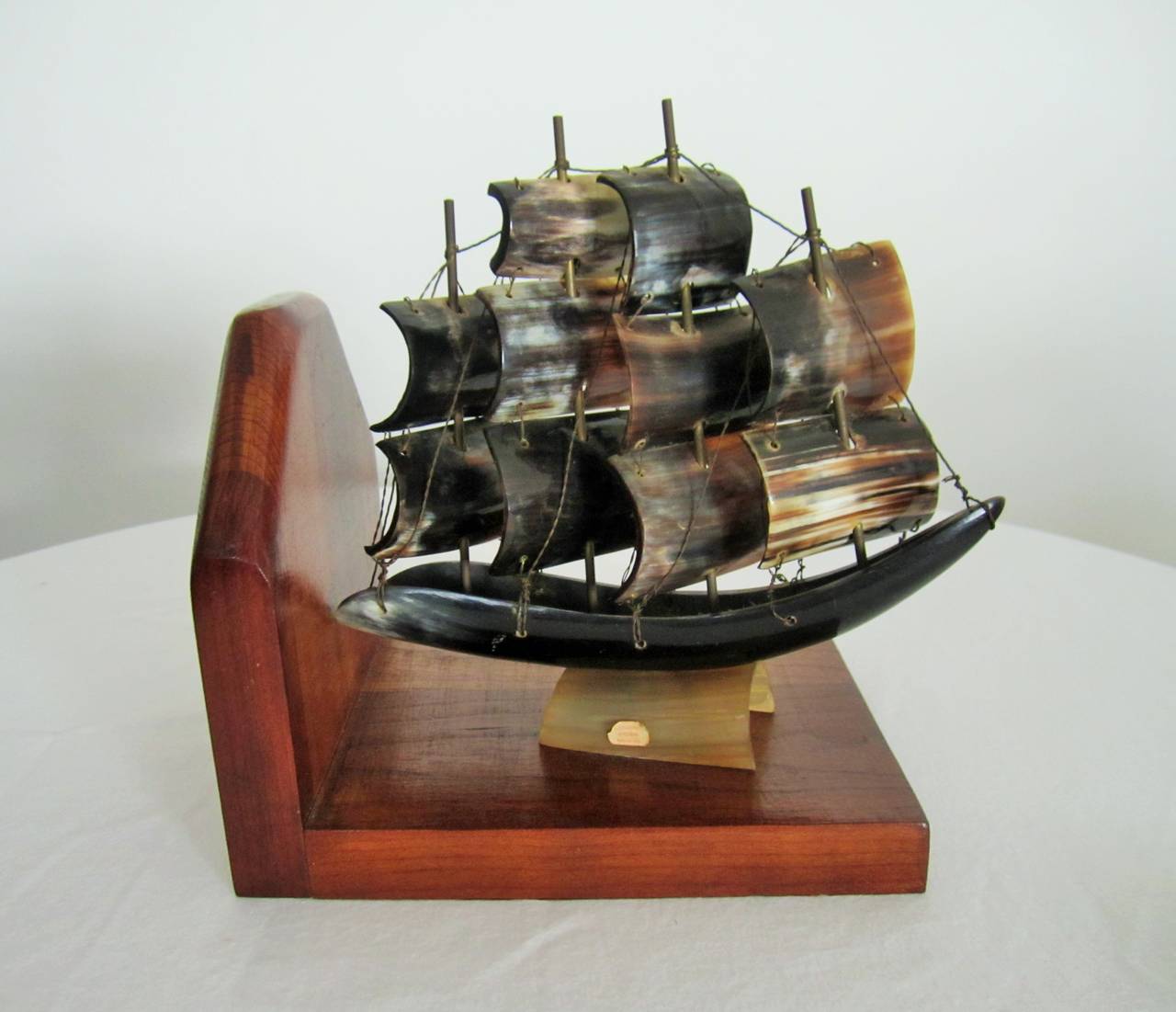 Vintage Pair of Italian Black and White Ship Bookends, Italy 2