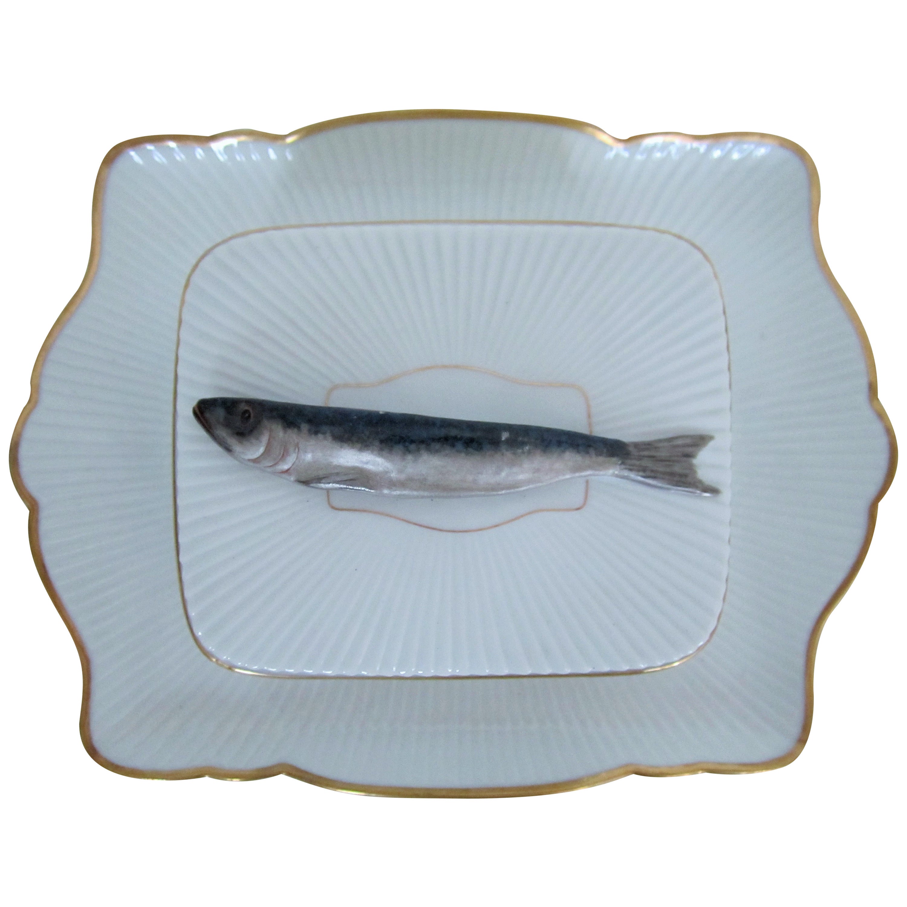 French Porcelain 'Sardine' Box Dish by Mehun