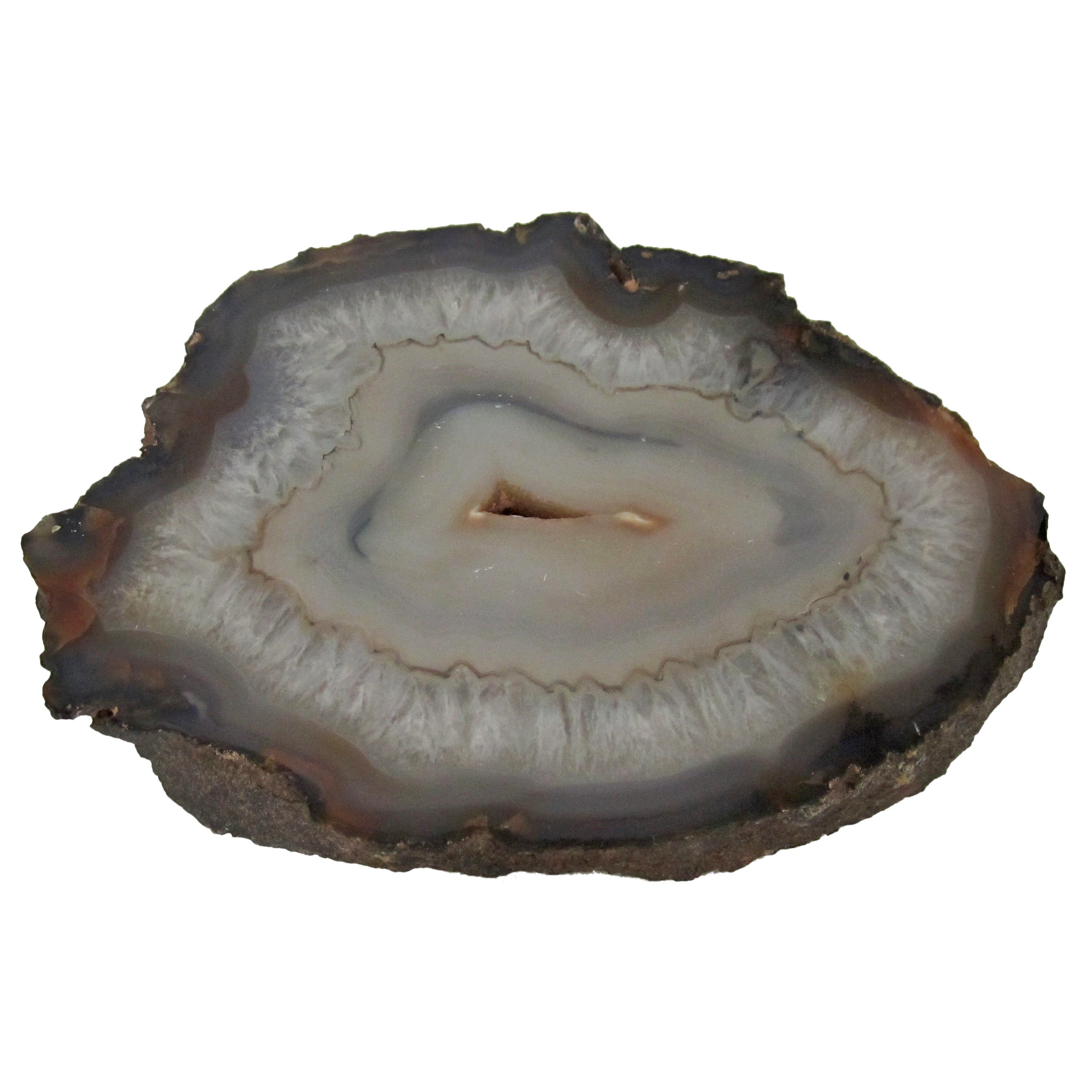 Grey Agate Geode Decorative Object 