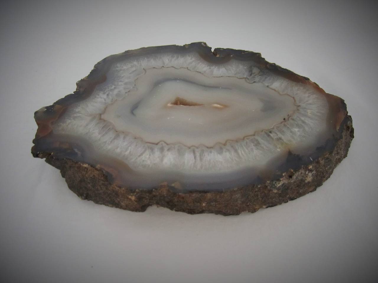 Polished Grey Agate Onyx Decorative Object or Display Piece For Sale