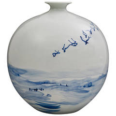Birds in Flight Jingdezhen Porcelain Vase