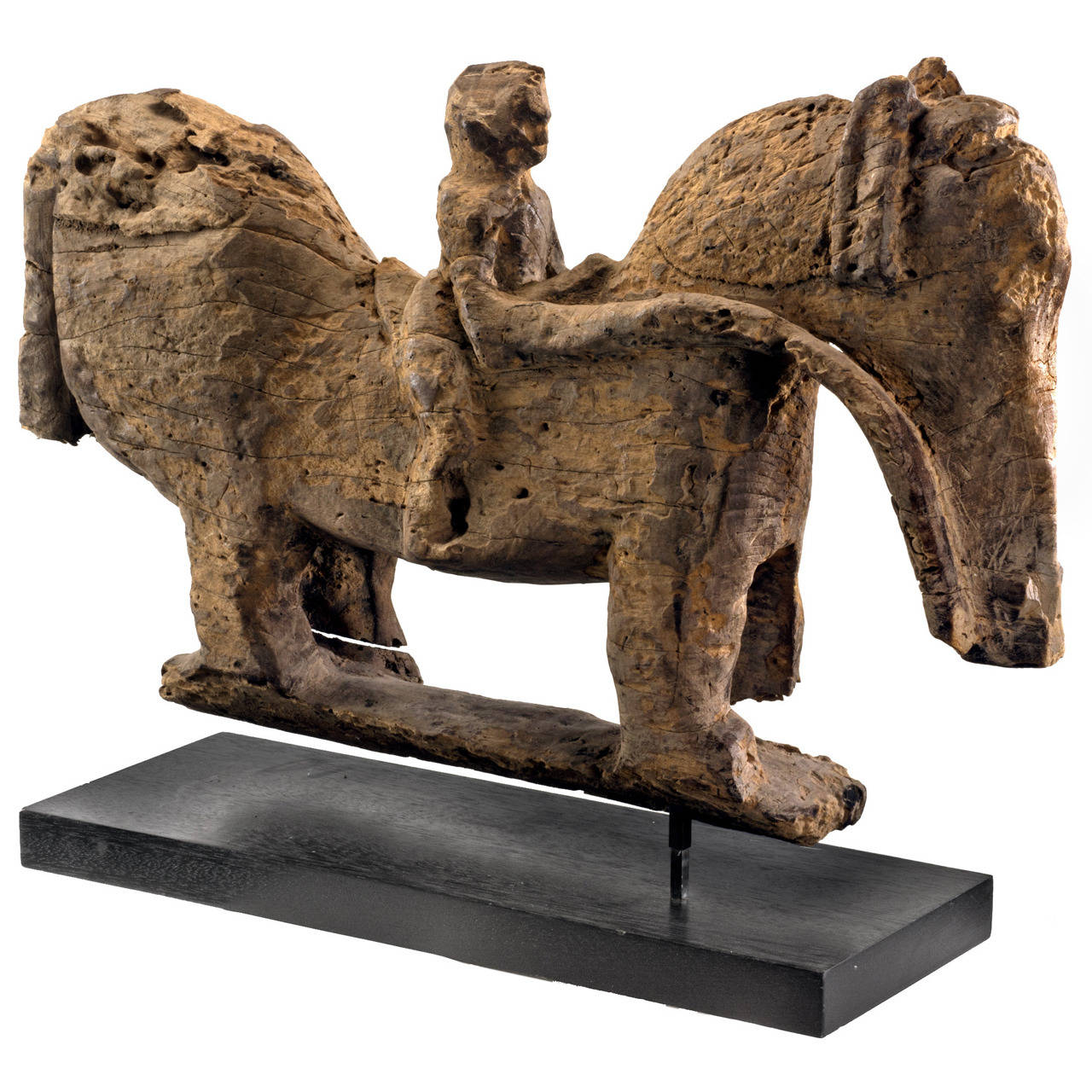 Pre 19th Century Dogon Wooden Horse and Rider For Sale