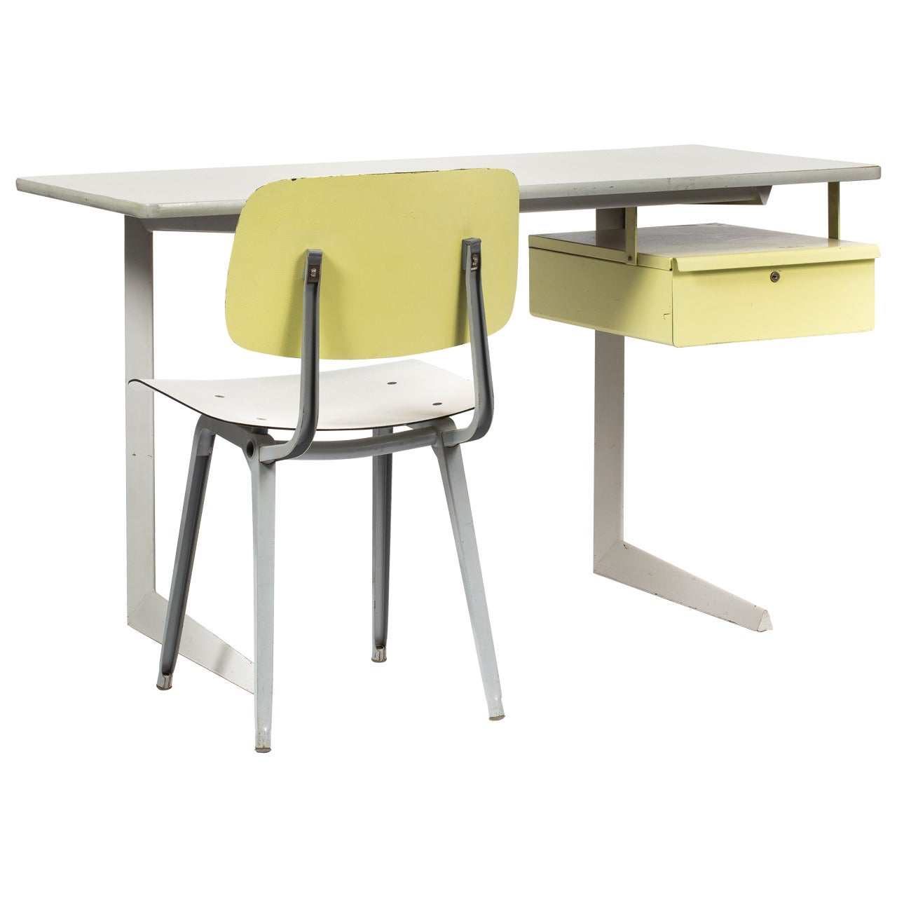Teacher Desk and Revolt Chair by Friso Kramer For Sale