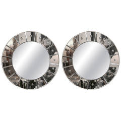 Pair of Round Decorative Mirrors