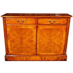 English Shallow Myrtle Wood Hall Cabinet