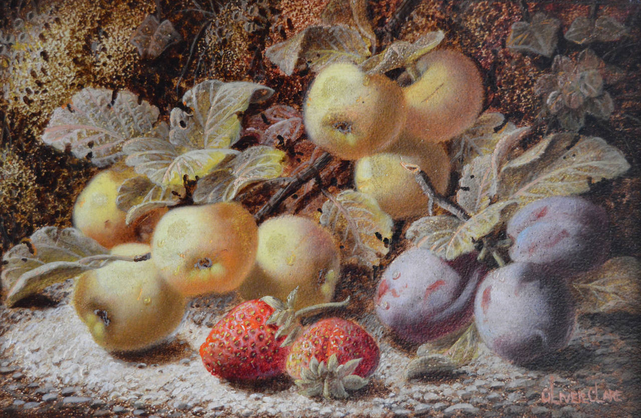 "Still Life of Fruit" Oil on Board by Oliver Clare