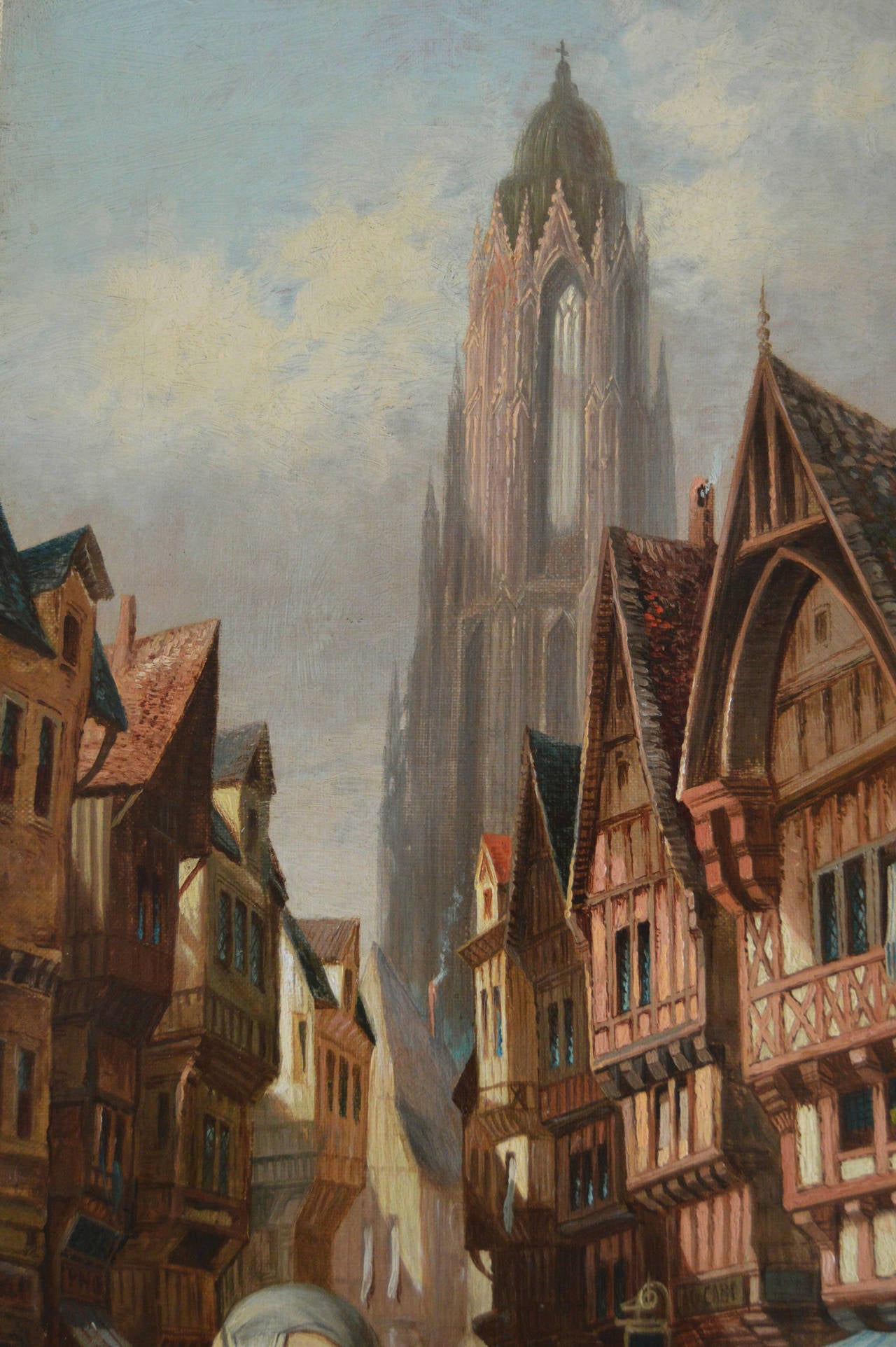 English Frankfurt Cathedral, Oil on Canvas by Henry Schafer For Sale