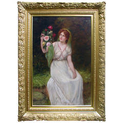 Flower Maiden, Oil on Canvas by William Oliver