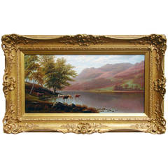 Antique "On the Conway" Oil on Canvas by William Mellor