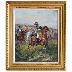 "General Leading a Charge at Waterloo" Oil on Canvas by Paul-Emile Perboyre