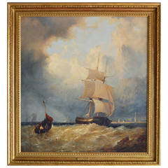 "Shipping off the Coast" Oil on Canvas by George Stainton