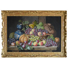 "Still Life of Fruit, " Oil on Canvas by Charles Thomas Bale