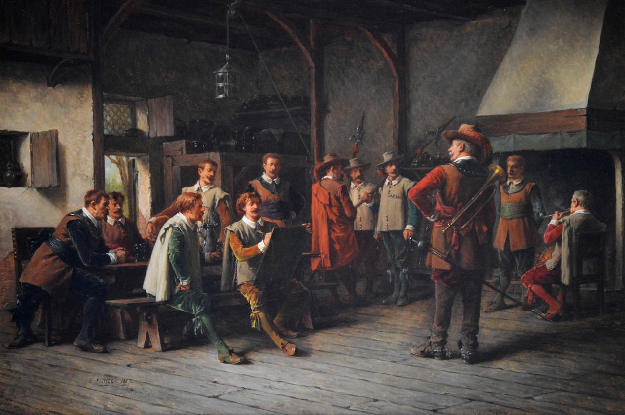 "Making Plans" Oil on Panel by Benjamin Fichel