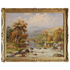 "The Old Bridge near Betws-y-coed" Oil on Canvas by William Mander