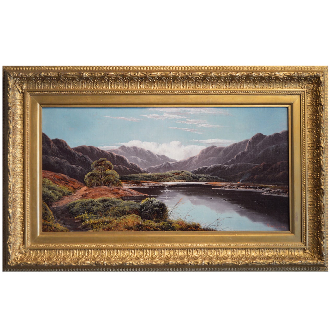 "Highland Loch, " Oil on Canvas by Charles Leslie For Sale