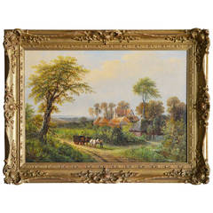 "The Old Farm, Rednal Hill near Bromsgrove" Oil on Canvas by Thomas Thomas