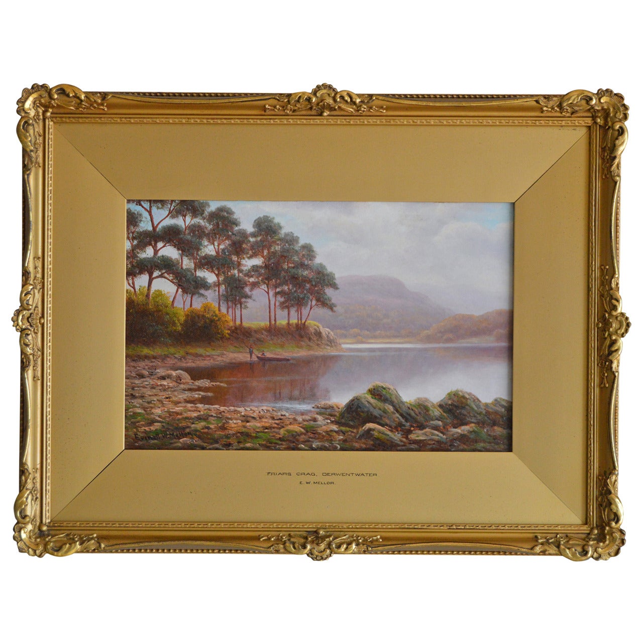 "Friar’s Crag, Derwent Water" Oil on Board by Everett Watson Mellor For Sale