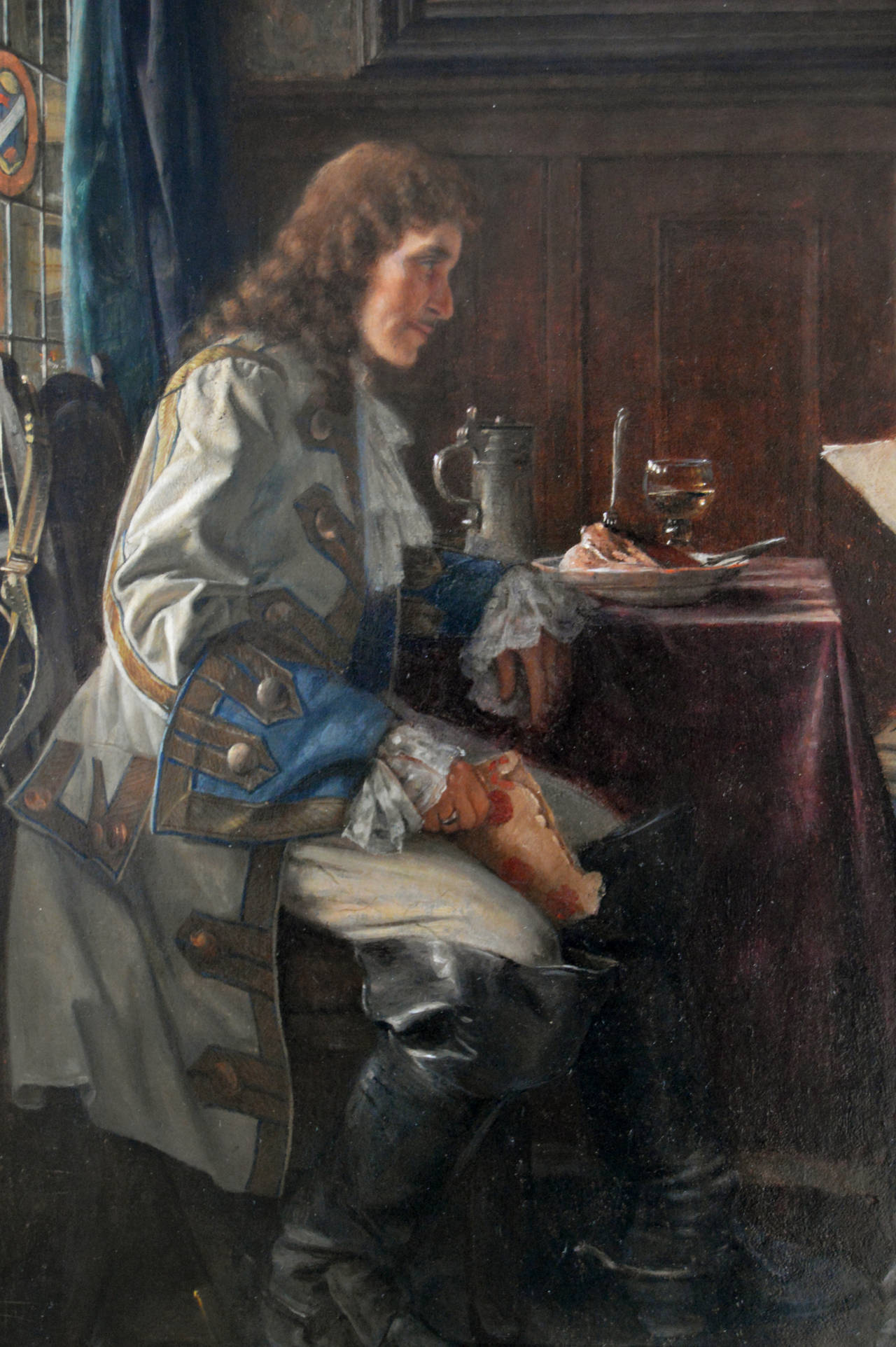 Austrian The Letter, Oil on Canvas by Erwin Eichinger