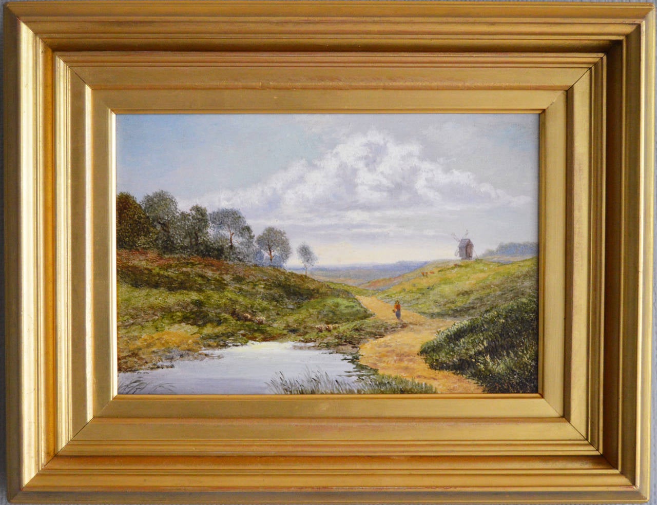 Kate Gilbert 
British, (1843-1916)
Copthall Common & Pen y Gywrd
Oil on board, pair, one signed & dated 1897, one indistinctly signed, original labels bearing artists signature & title verso. 
Image size: 6 inches x 9 inches 
Size including